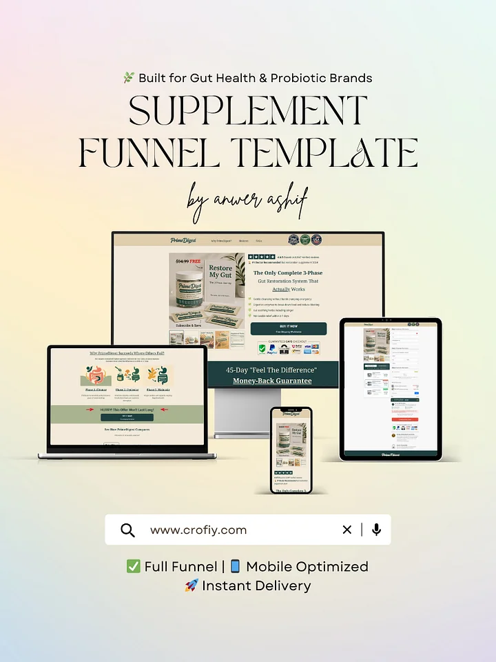 Gut Health Supplement Funnelish Template product image (1)