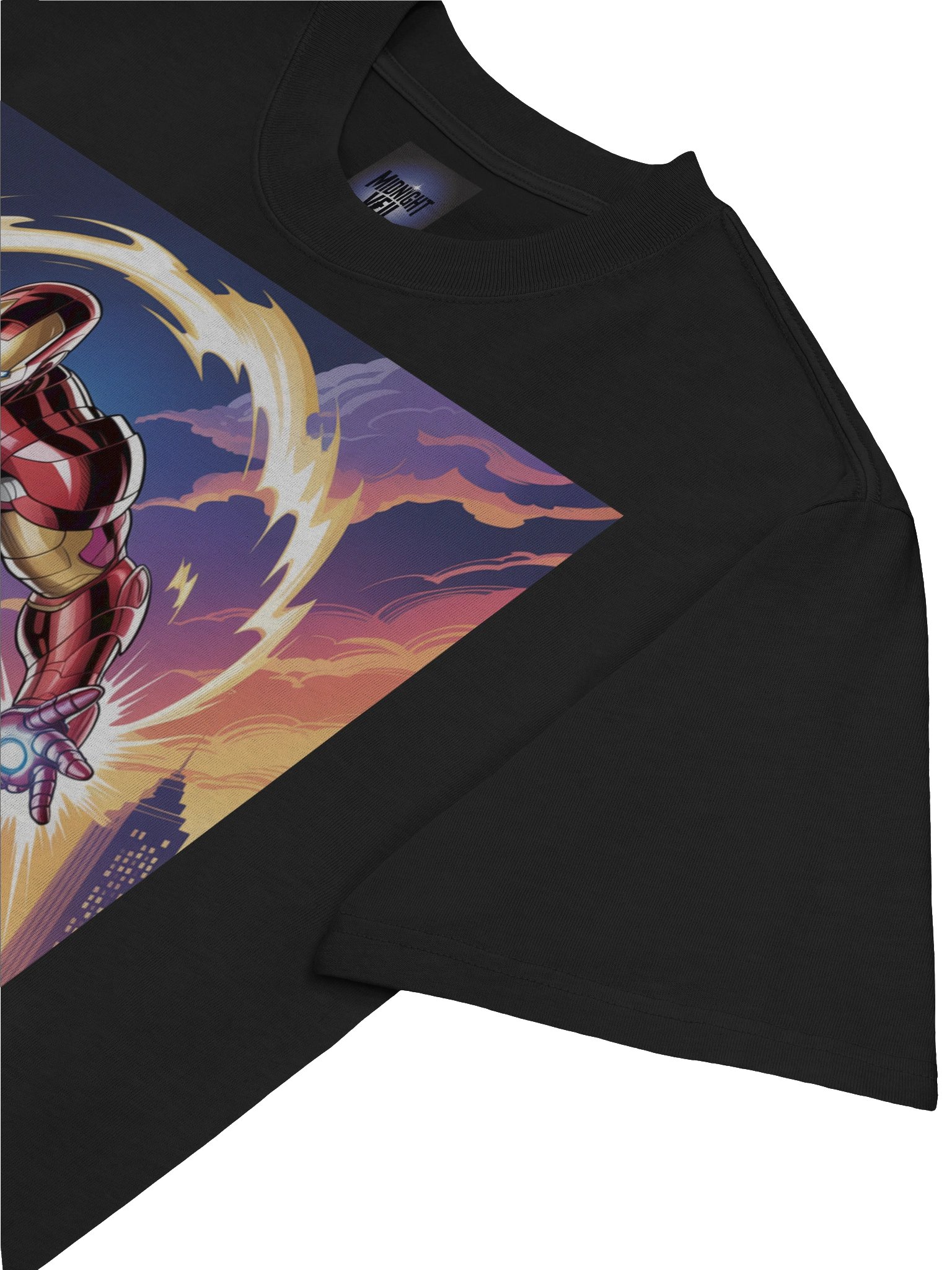 Radiant Vortex: Iron Man Oversized Faded T-Shirt product image (7)