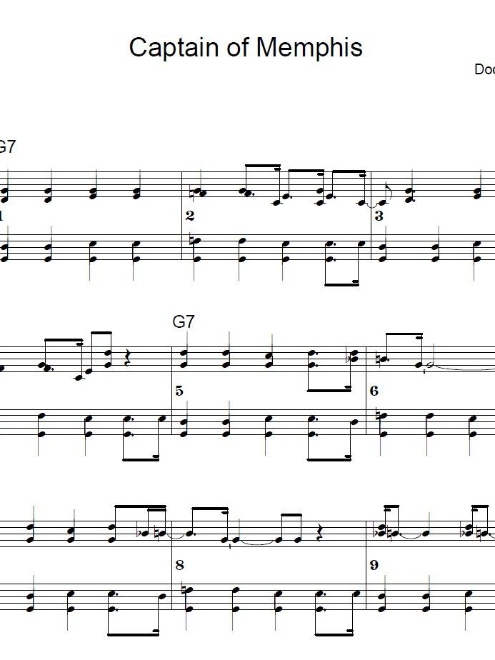 Captain of Memphis - Blues piano - Piano sheet music product image (1)