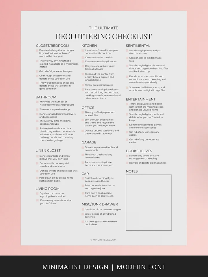 The Ultimate Decluttering Checklist Printable Digital Download product image (2)