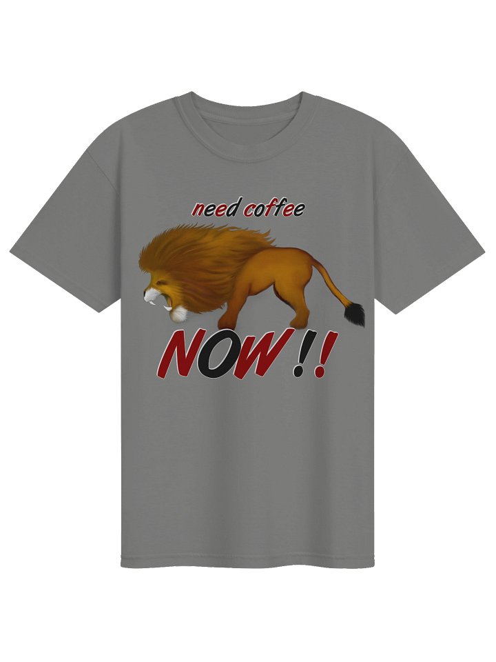 Lion "Need Coffee NOW" T-Shirt. Men's Comfort Colors Garment-Dyed Heavyweight T-Shirt product image (1)