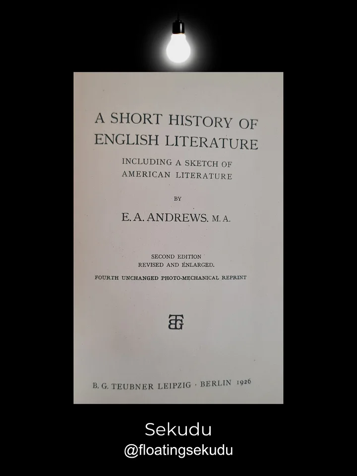 A Short History of English Literature [1926] product image (2)