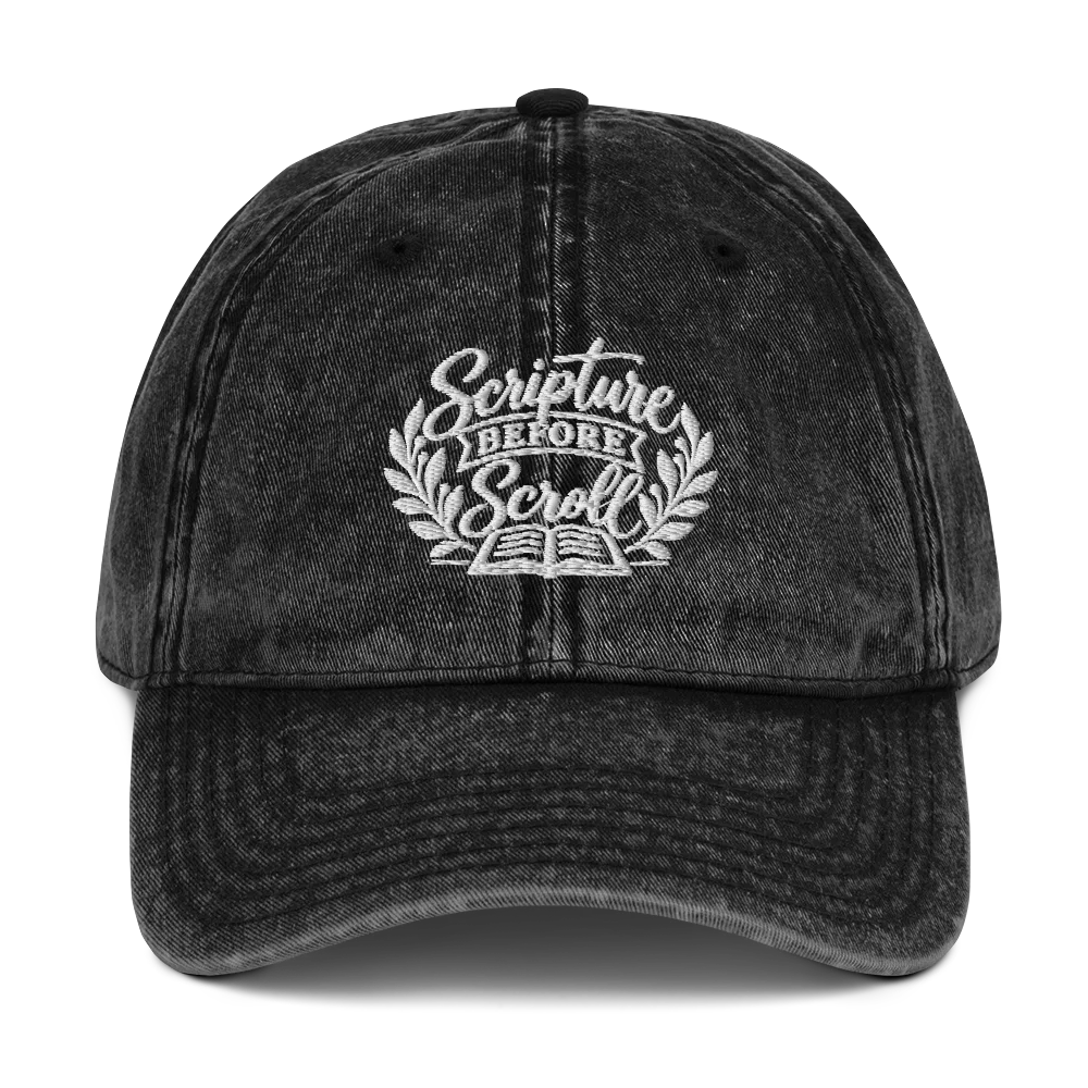 Scripture Before Scroll Distressed Embroidered Hat product image (1)