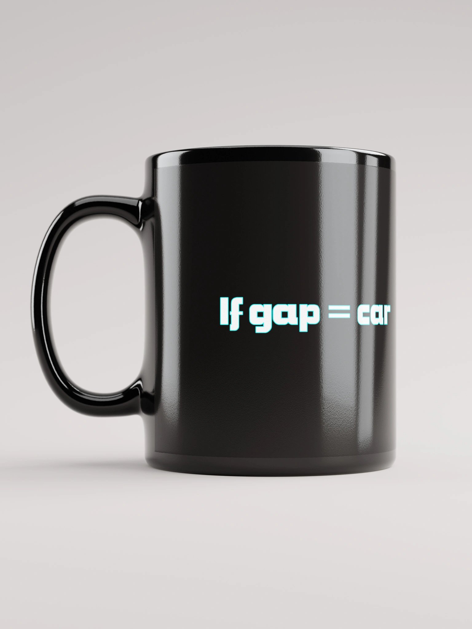 Cool Sheep Black Mug "If gap = car" product image (5)