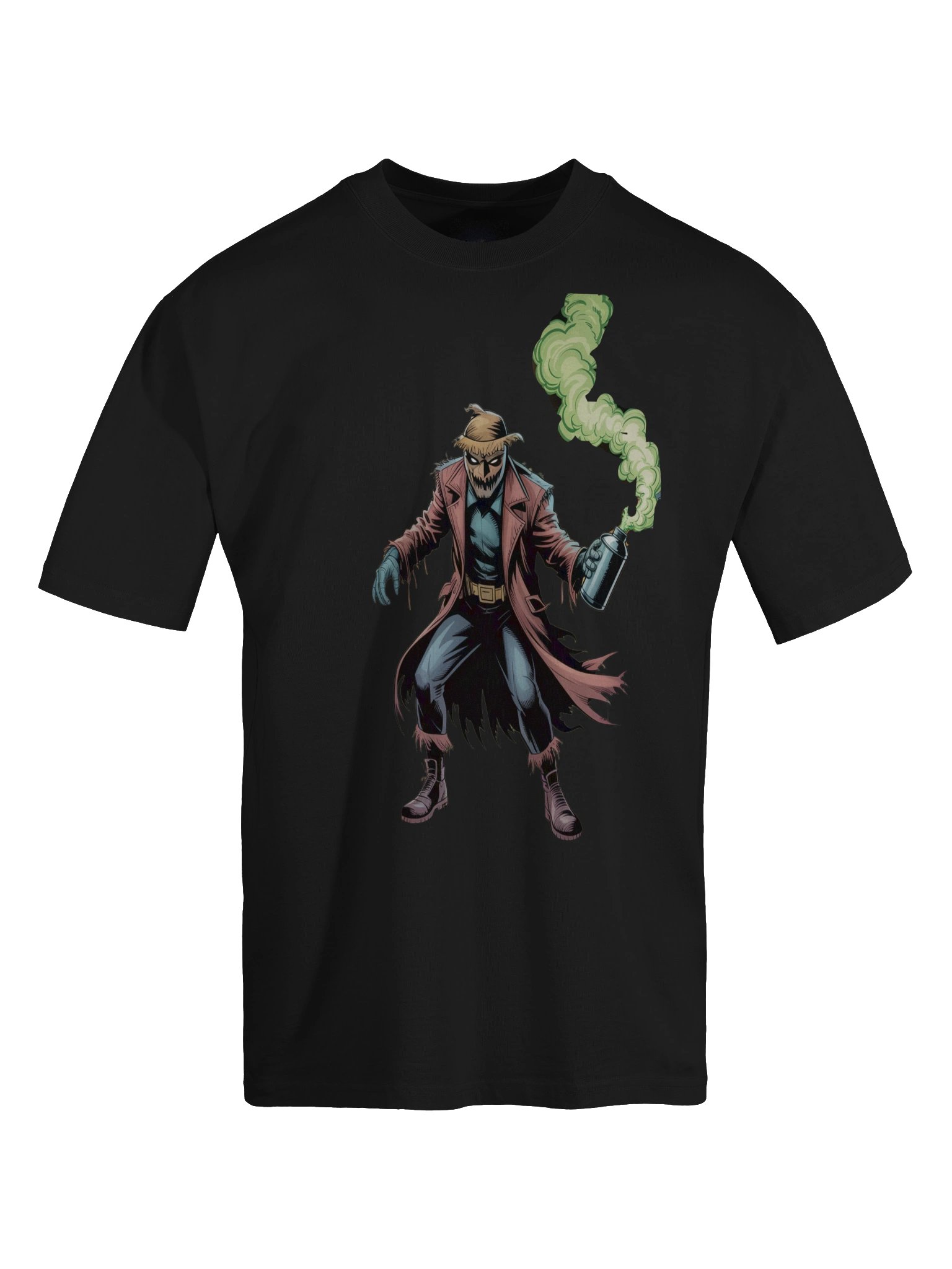 Fear's Fume: Scarecrow's Toxic Trail Oversized Faded T-Shirt product image (1)