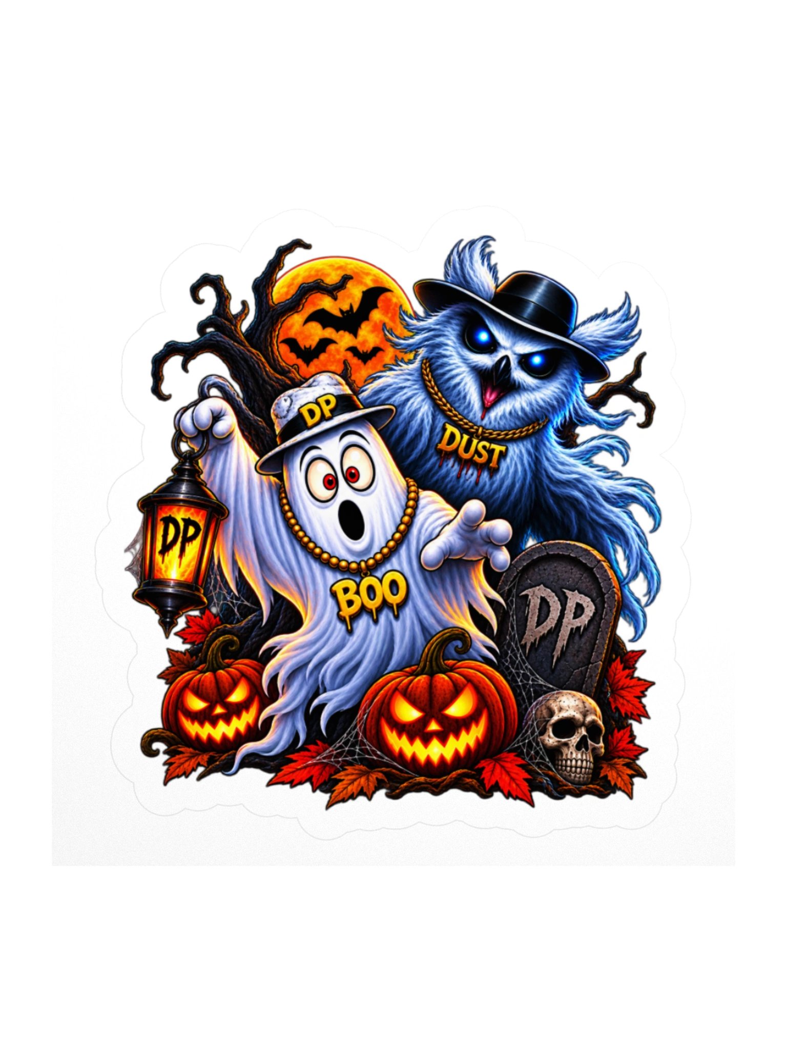 Boo Phant Owl Spooky 3" x 3" sticker product image (1)