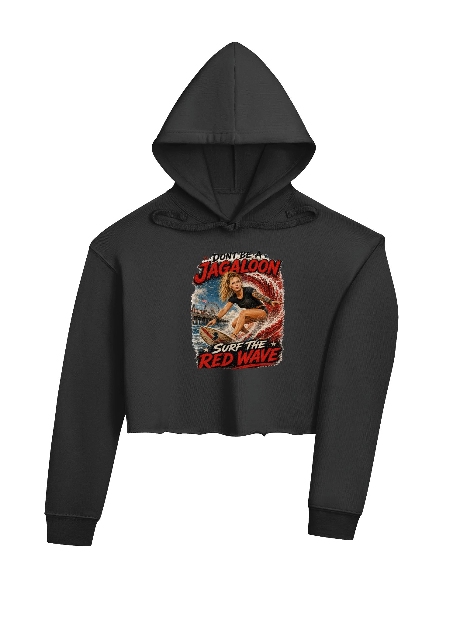 Surf the Red Wave Cropped Hoodie product image (4)
