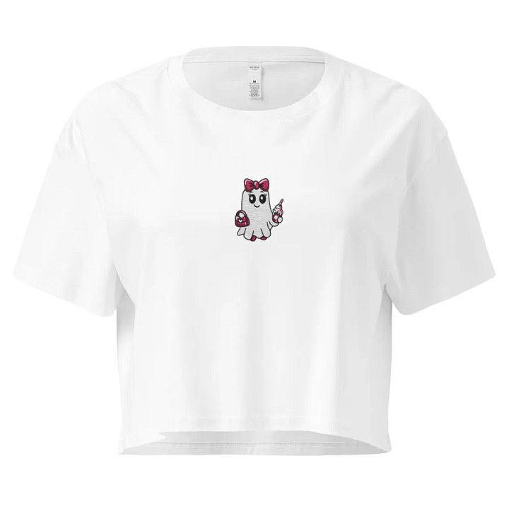 Cute Ghost Embroidered Crop Top product image (1)