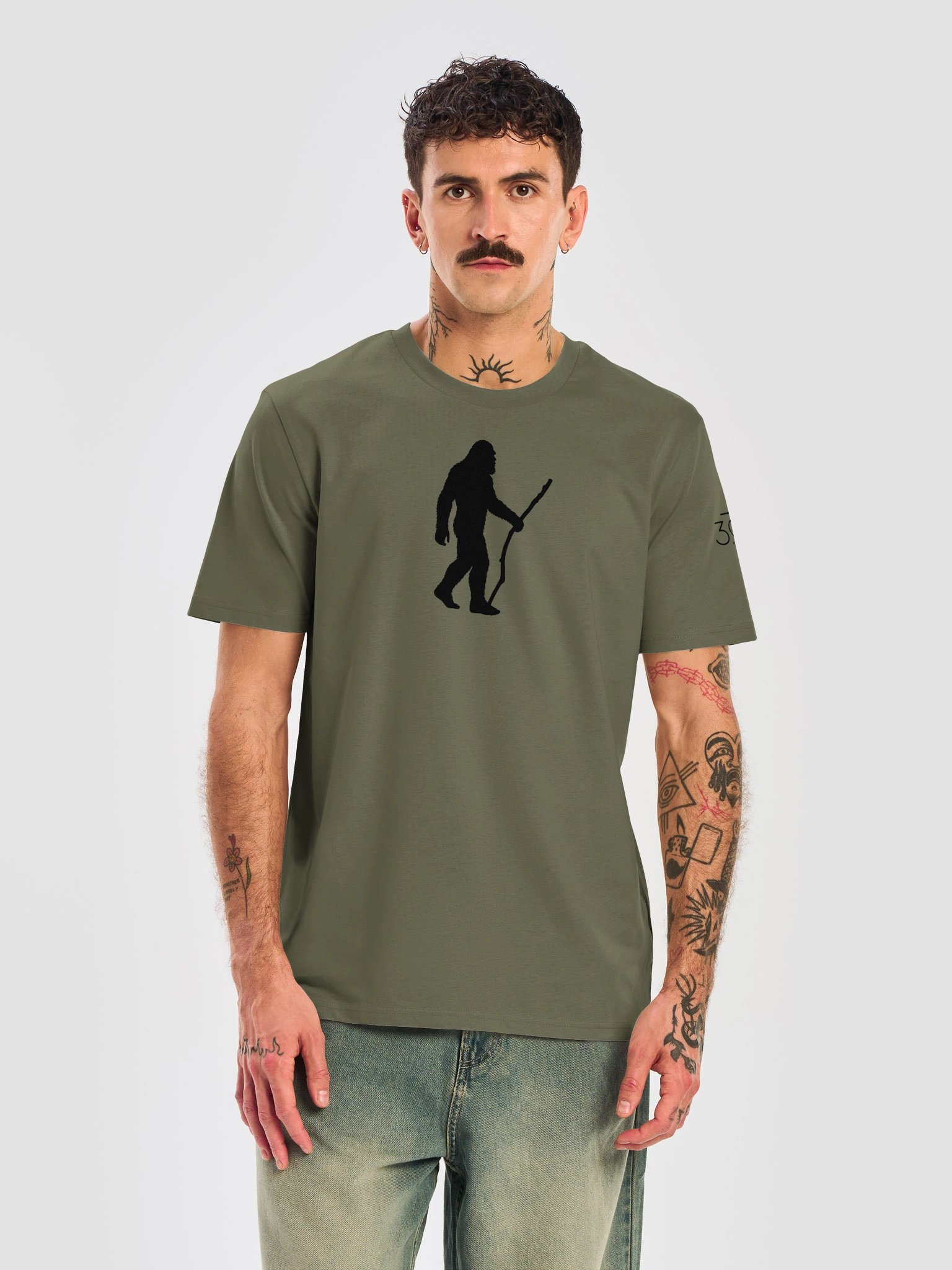 Sasquatch Stick-Walker 100% Organic Cotton Tee Shirt / Feel the MO product image (1)