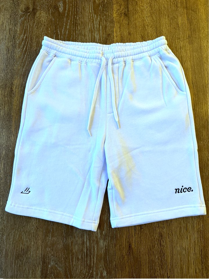 Nice. Embroidered Sweatshorts (White) product image (1)