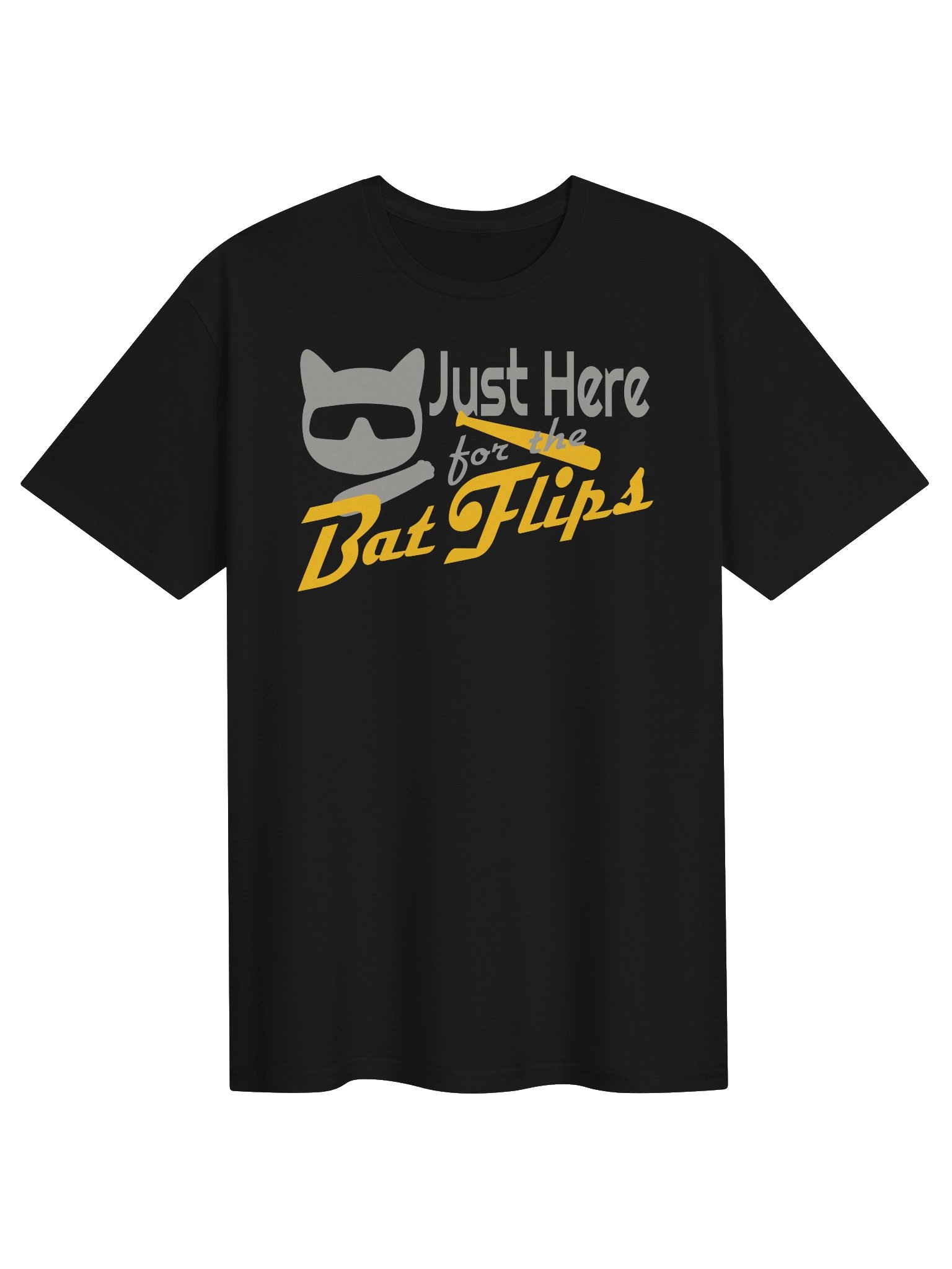 Baseball Cat (Just Here for The Bat Flips) - Unisex Adult Super Soft Lightweight T-shirt product image (1)