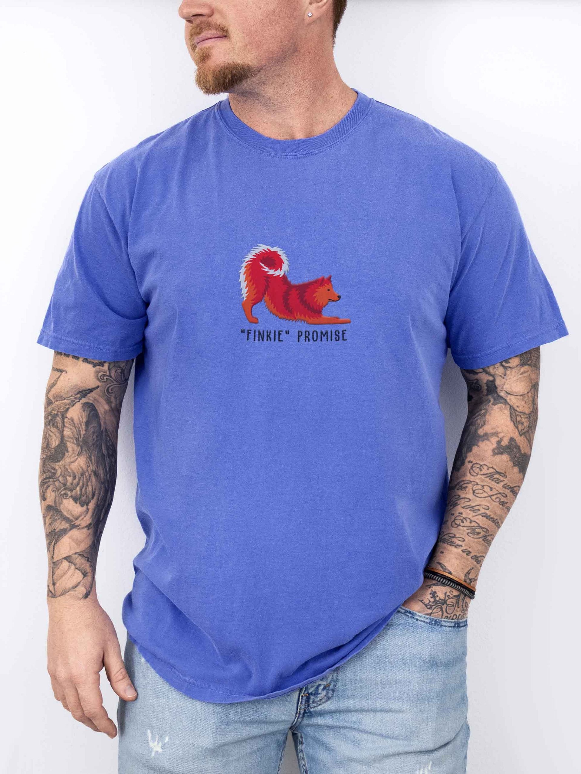 Finkie Promise T-Shirt(Embroidered) of a Finnish Spitz(Red) product image (2)