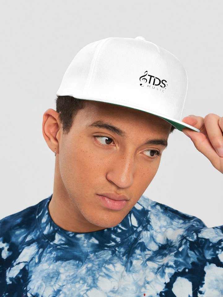 Yupoong Flat Snapback Cap - TDS Embroidered High Profile Hat in White, Gray, Red, Black, and Navy product image (1)
