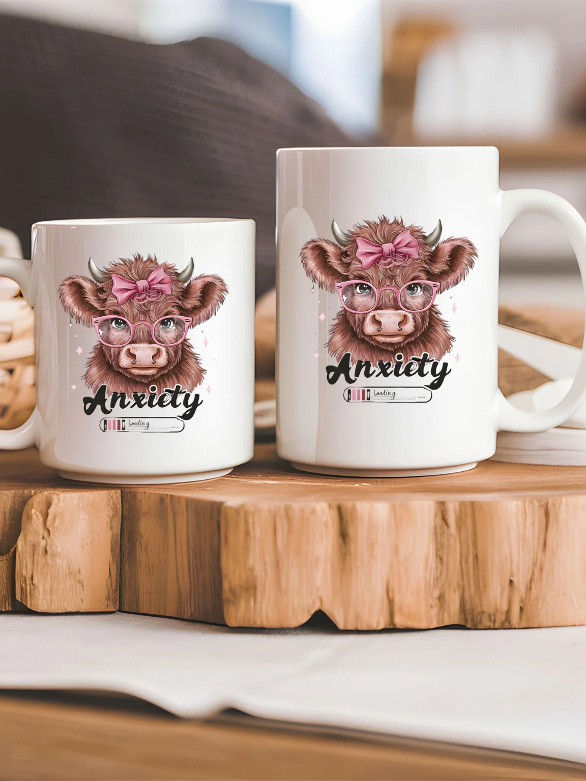 Anxiety Loading Coffee Mug – Funny Heifer Cow Design – Humorous Animal Lover Gift product image (4)