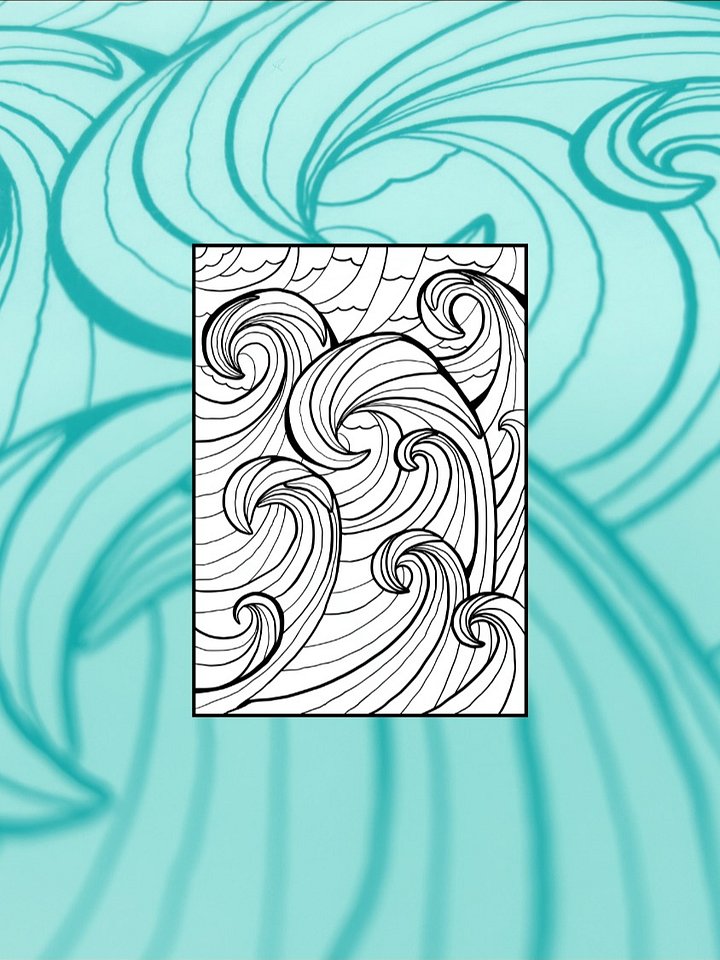 Waves Colouring Page product image (1)