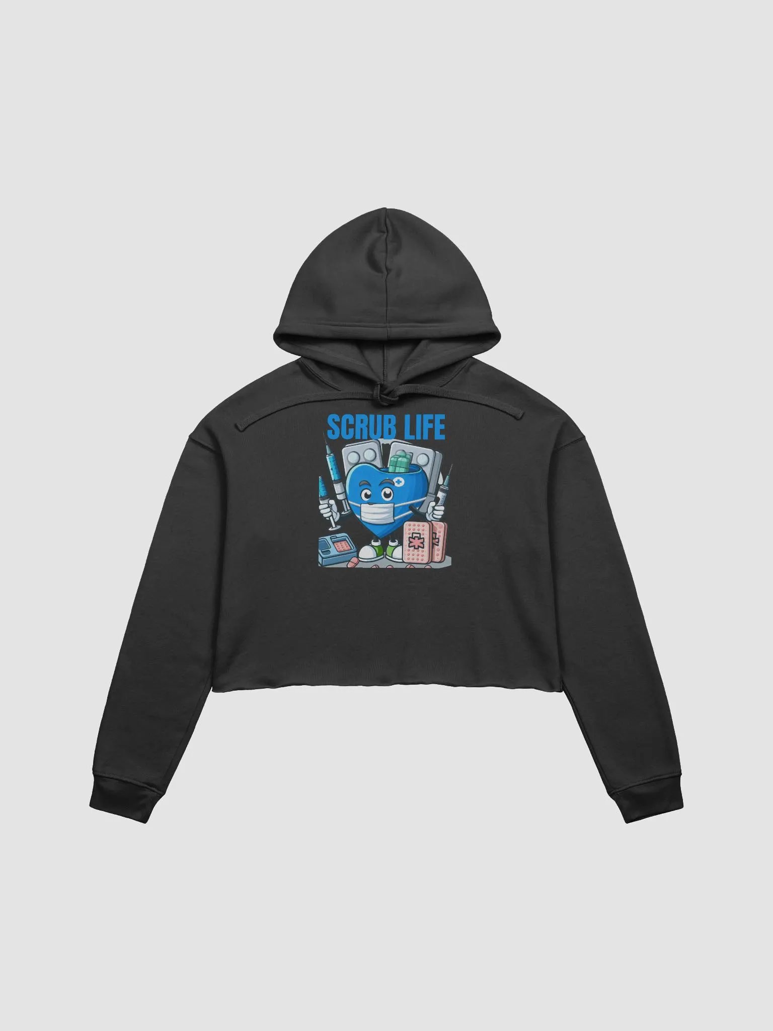 Scrub Life Heart Cartoon Crop Hoodie product image (2)