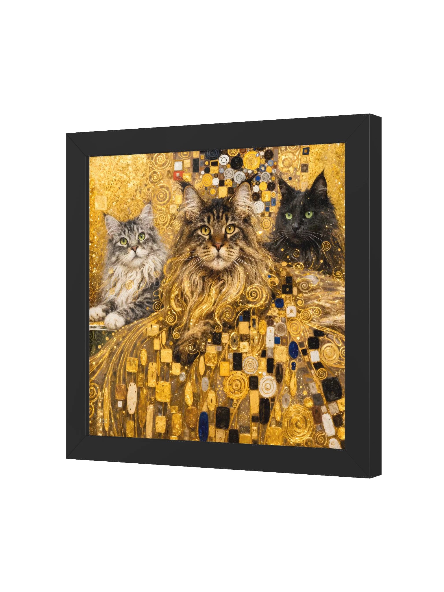 Goldener Glanz: Maine Coon Trio im Klimt-Stil product image (20)