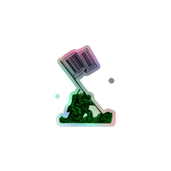 Raising The Flag Of Commerce - Kiss-Cut Holographic Sticker Sheet product image (1)