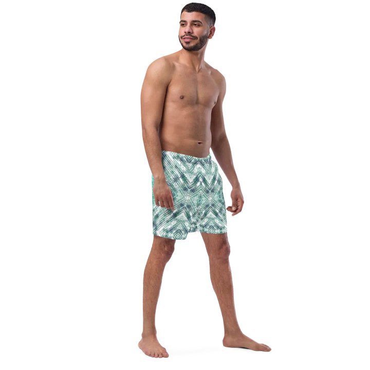 Shades Of Green Geometric Pattern Mens Swim Shorts product image (1)