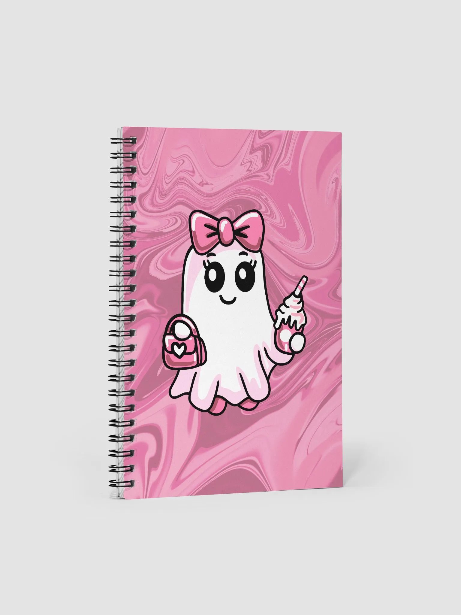 Cute Ghost Dotted Spiral Notebook product image (1)