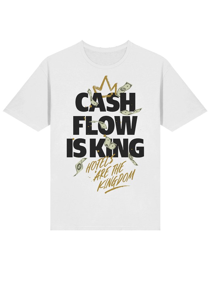 Hotel T-Shirt – Cash Flow Is King, Hotels Are The Kingdom (White) product image (2)