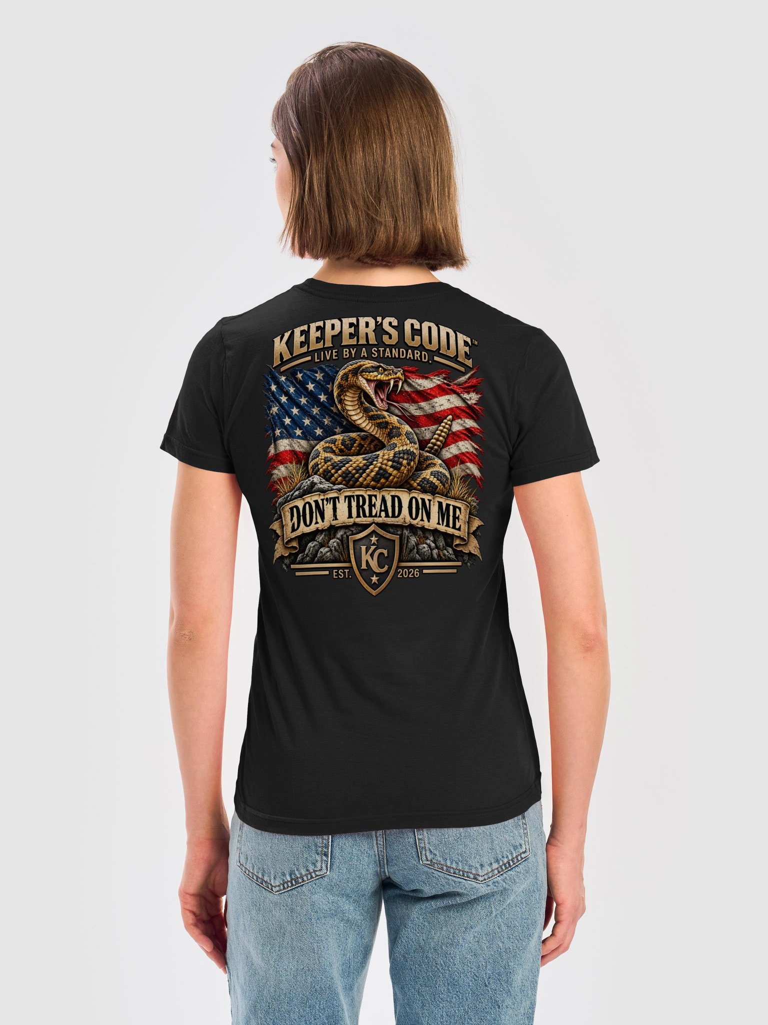 Women’s Don’t Tread on Me Patriotic Graphic T-Shirt product image (4)