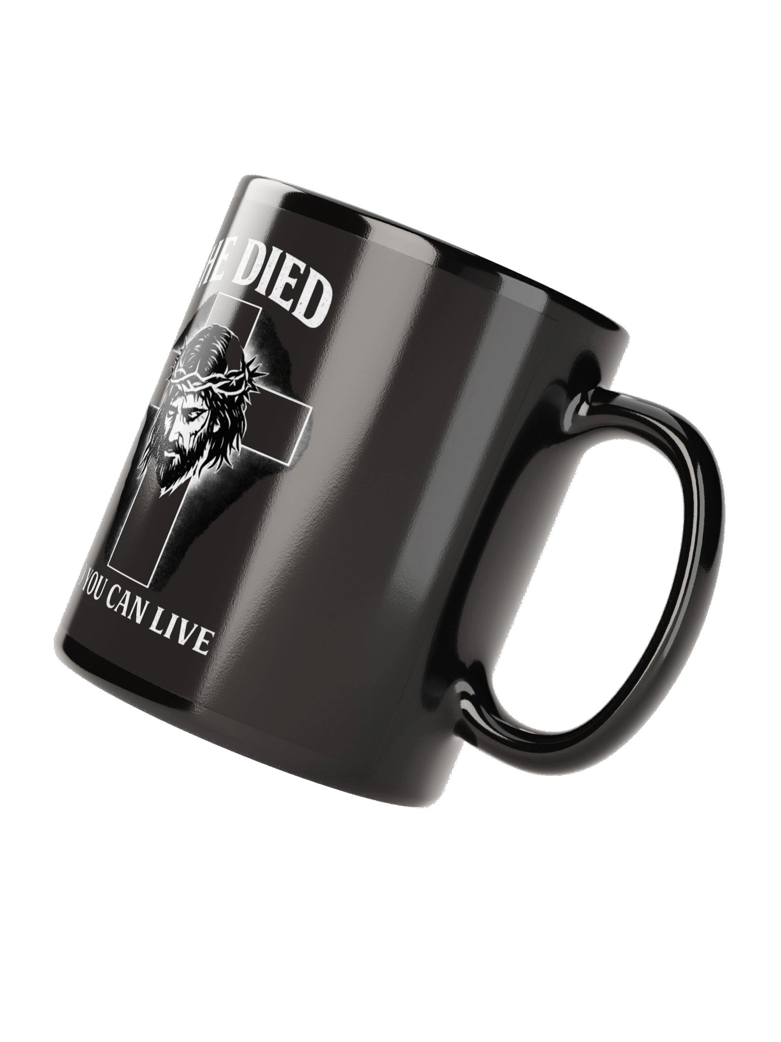He Died So You Can Live Christian Coffee Mug – Jesus Cross Faith Mug – Inspirational Religious Gift – Kingdom Life Co. product image (5)