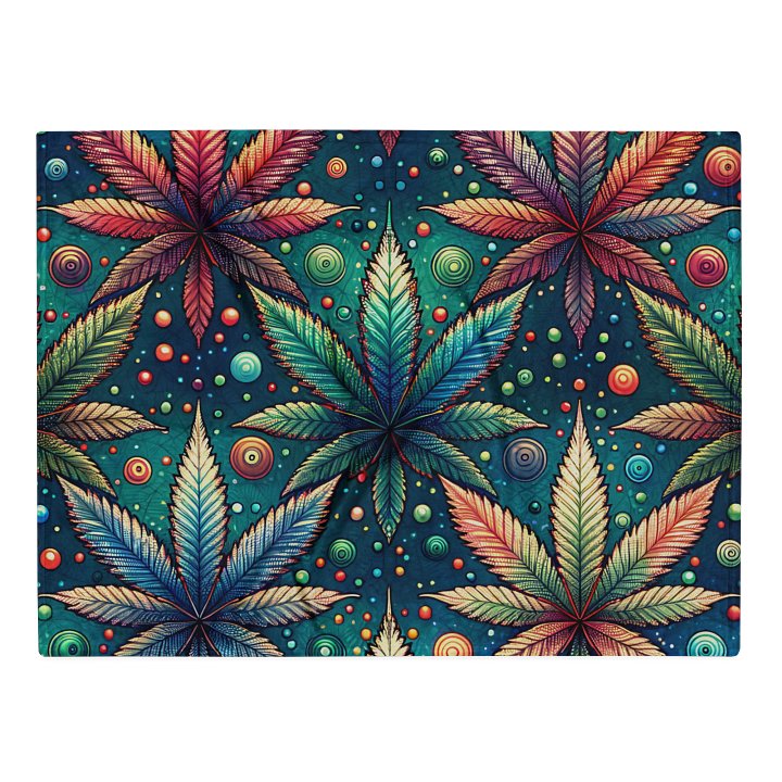 Cozy Up in Color - Psychedelic Cannabis Leaf Bokeh Pattern- Throw Blanket product image (1)