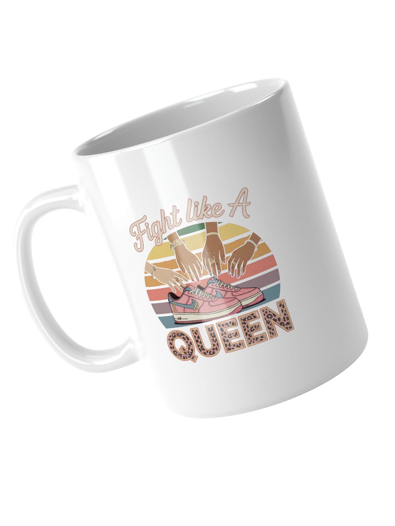 Fight Like A Queen White Glossy Mug product image (10)