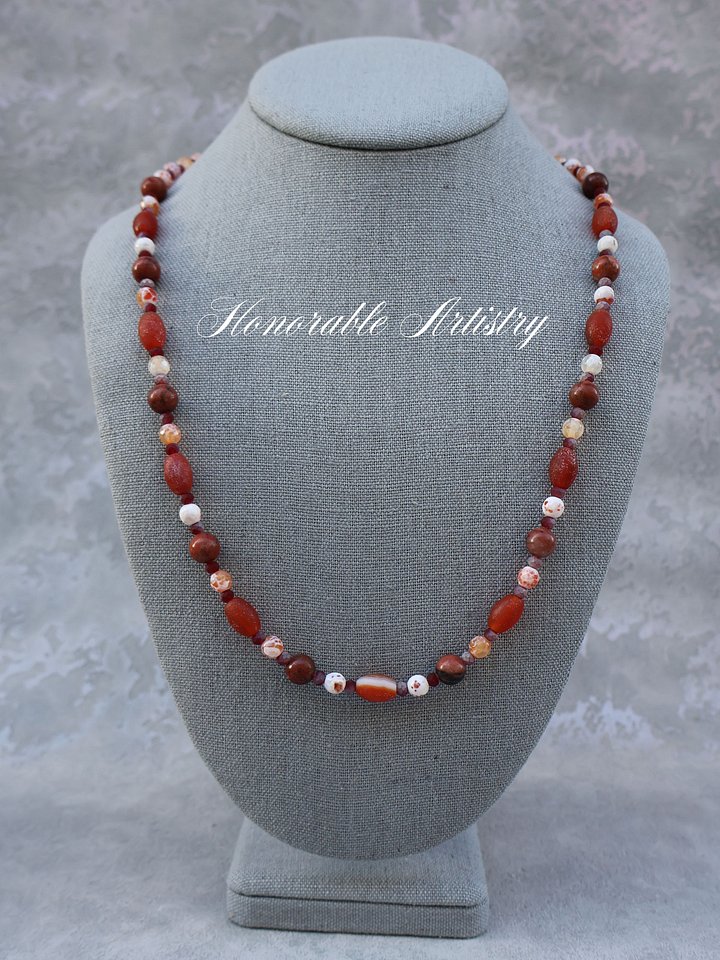 Jasper and Orange Agate Necklace product image (1)