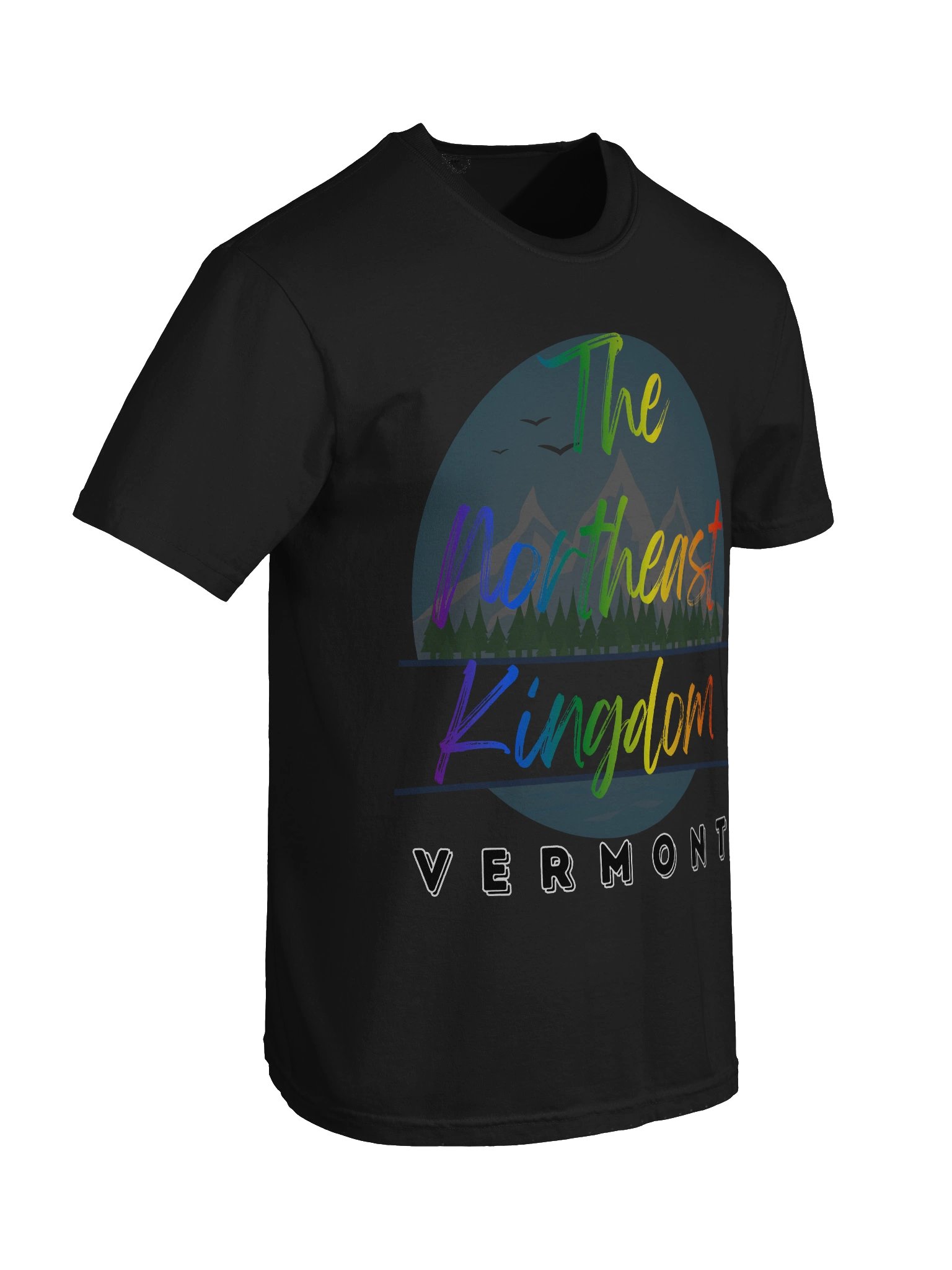 Northeast Kingdom Vermont Pride - Colorful LGBTQ+ Mountain Landscape Illustration Tee product image (8)