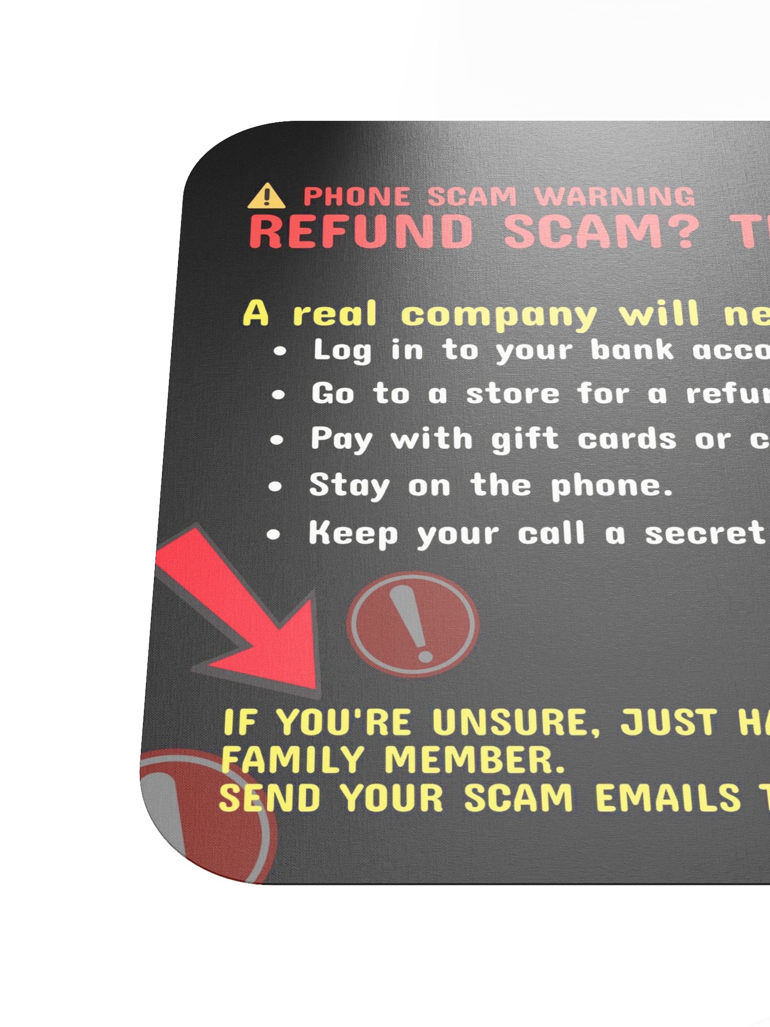 Refund Scam Reminder Mouse Pad product image (6)