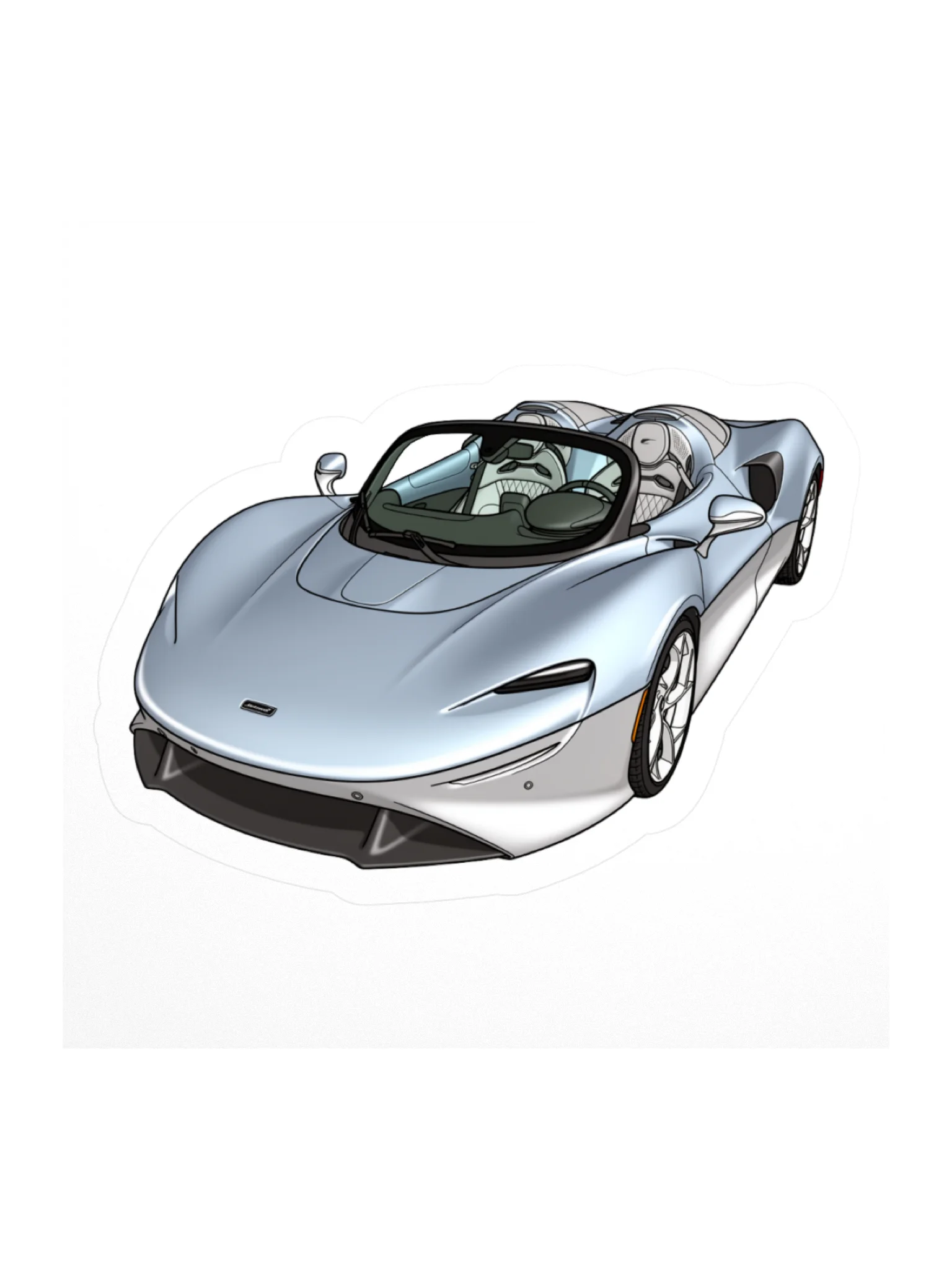 Supernova Silver and Polaris Blue McLaren Elva Sticker (Retro, Sketch, Silhouette) product image (3)