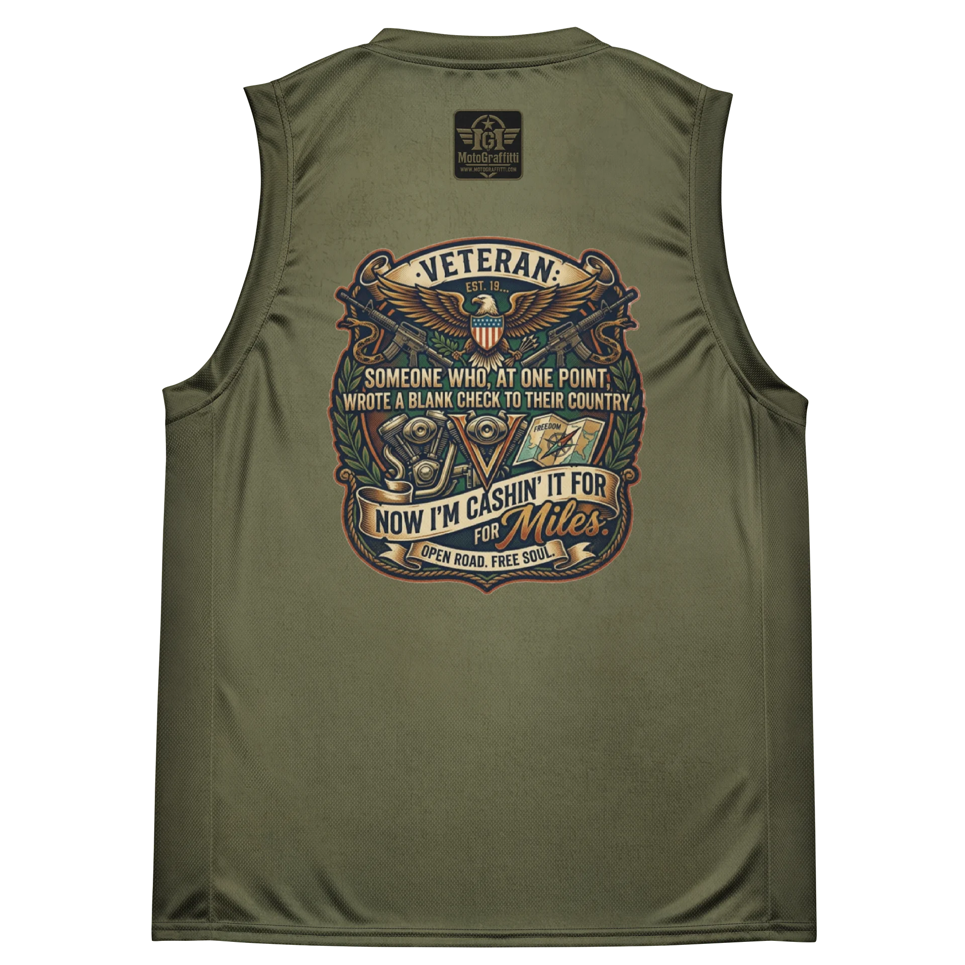 Veteran - The Written Check OD Green Distressed product image (4)
