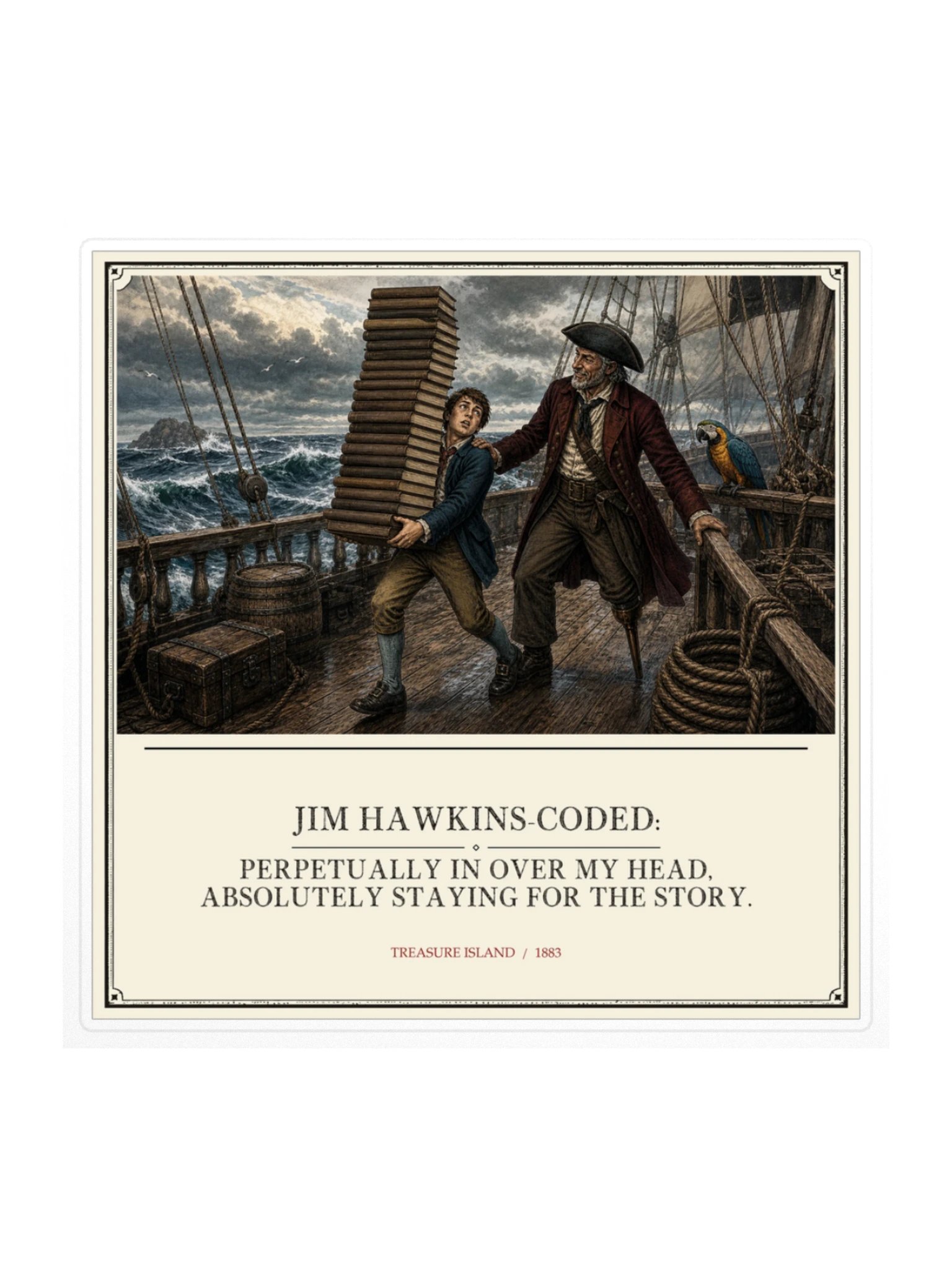 Jim Hawkins Coded Perpetually Over Head Absolutely -- Treasure Island Sticker product image (1)