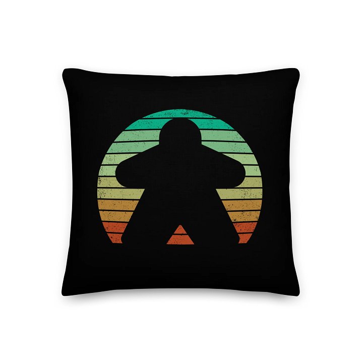 Retro Sunset Meeple Cut Out Pillow product image (2)