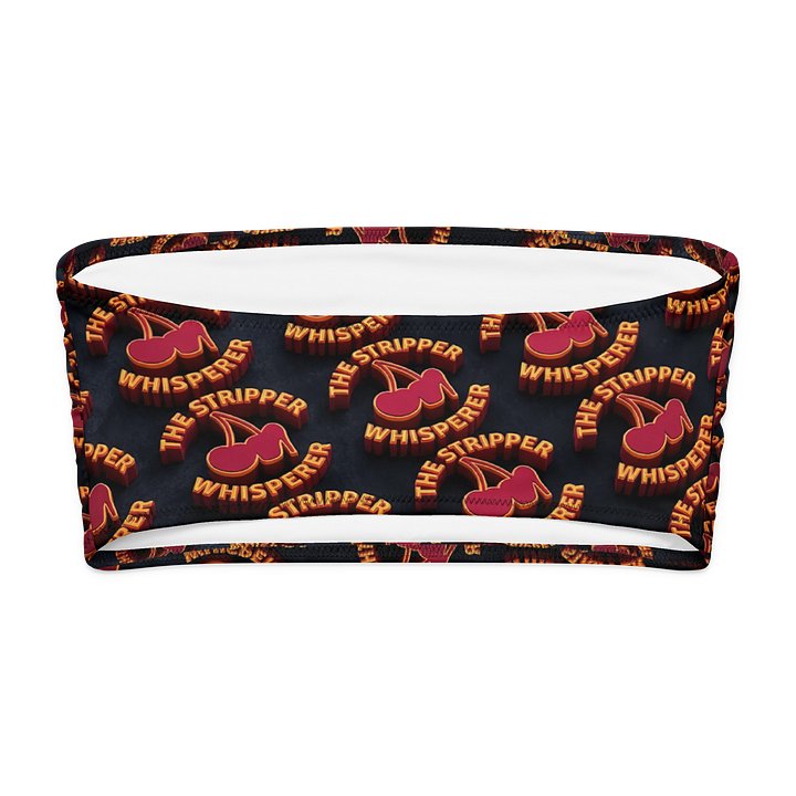 neon cherry all over print recycled bandeau bikini product image (2)