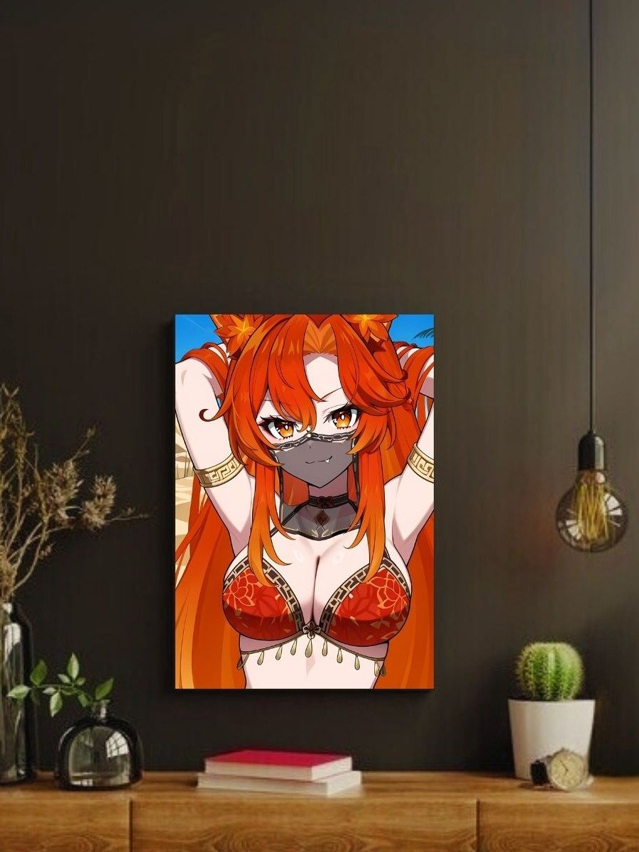 SmugAlana VTuber Fire Model 8x10 Metal Wall Art – Anime Steel Poster product image (2)