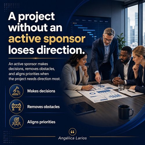 A project without an active sponsor is left navigating on its own.

It may have a schedule.

It may have a team.

It may have...