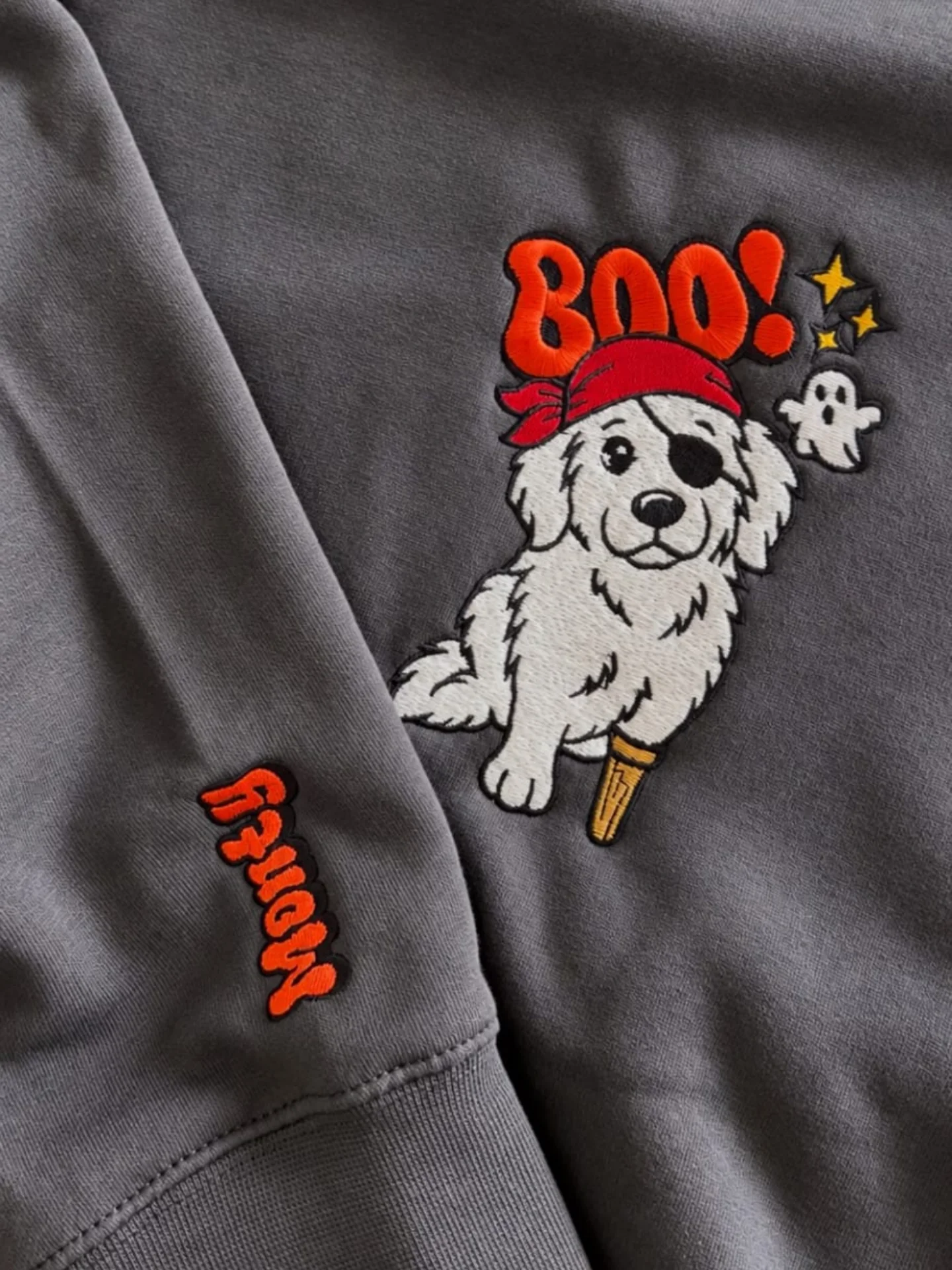 Custom Halloween Pet Embroidered Hoodie + Custom Sleeve Name product image (3)