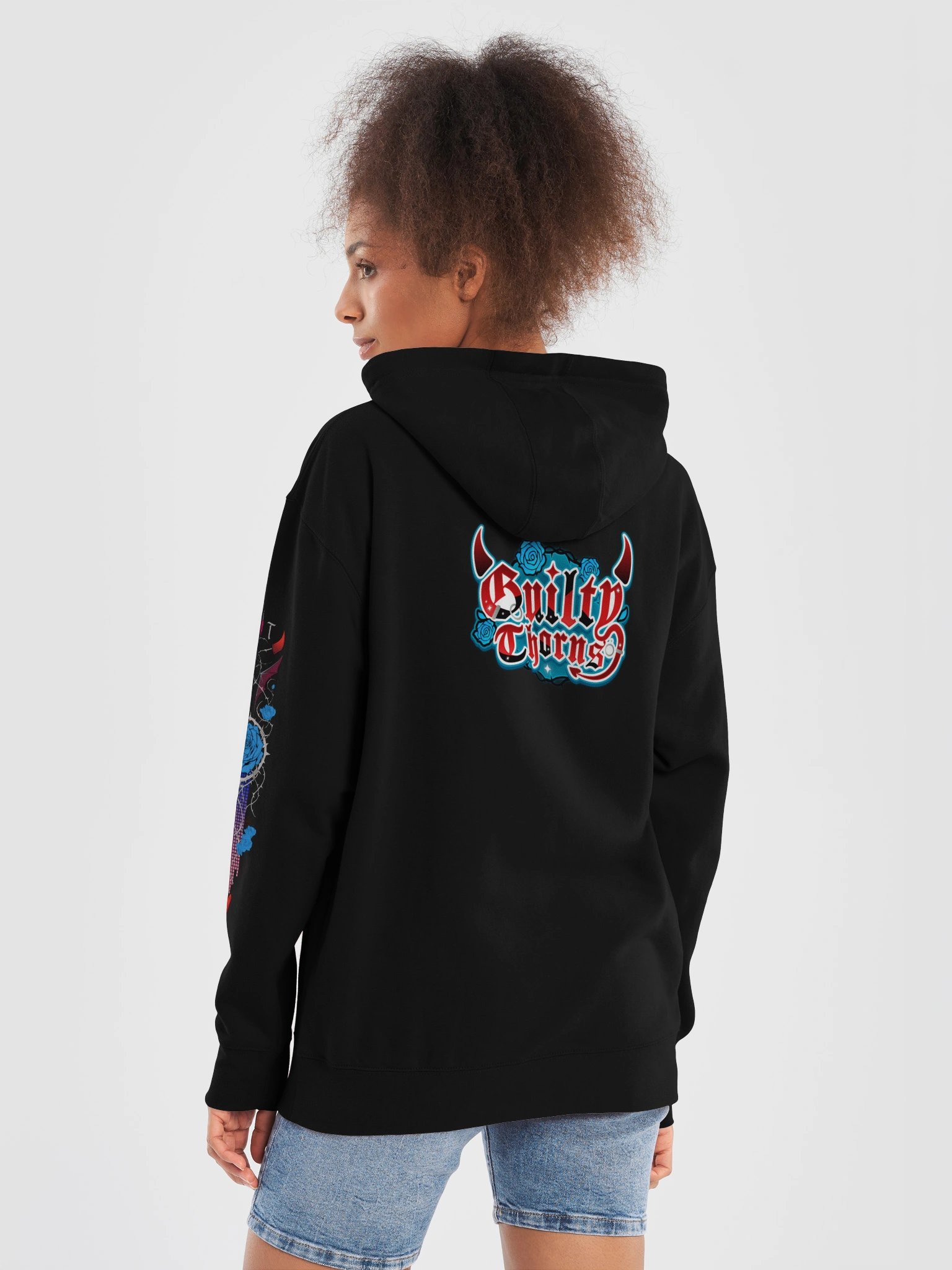 Metal Midnight Bloom Hoodie with sleeve/back design product image (6)