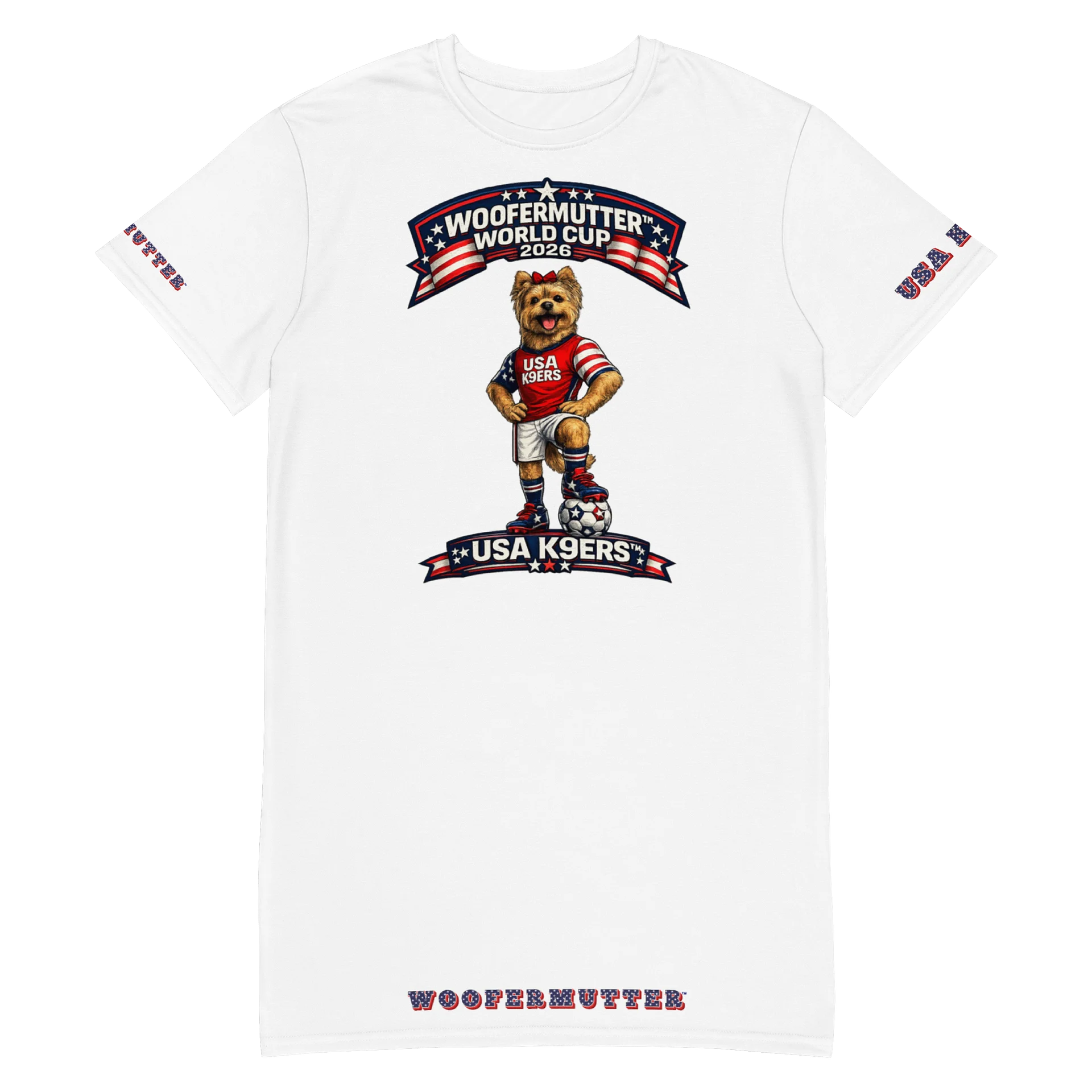 WooferMutter™ World Cup Yorkshire Terrier USA K9ERS T-shirt Dress product image (3)