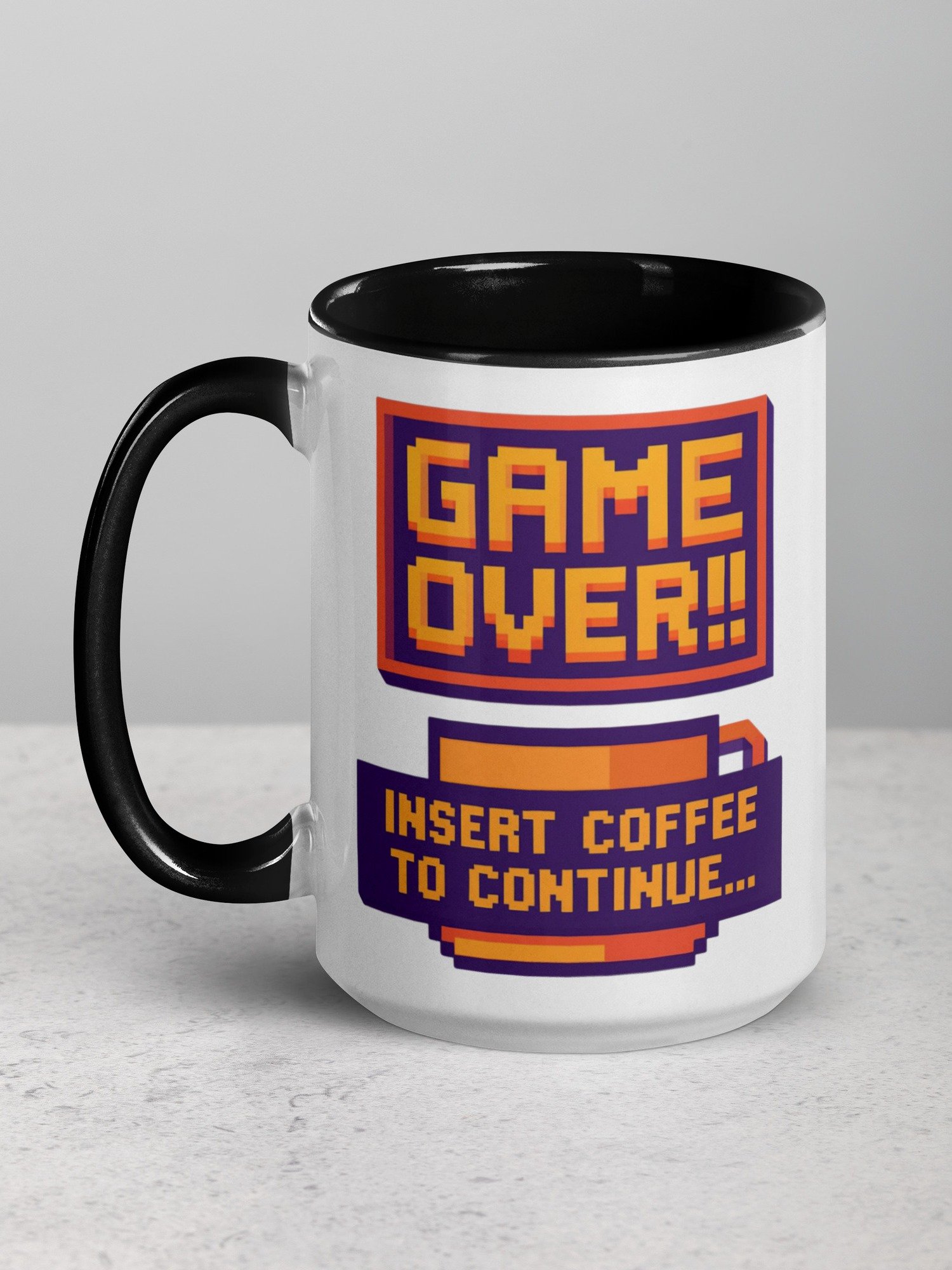 Game Over Insert Coffee to Continue Mug | Retro Gamer Coffee Mug | Funny Gaming Gift for Gamers product image (3)