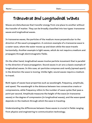 Understanding Transverse and Longitudinal Waves – Reading Comprehension and QCM product image (1)