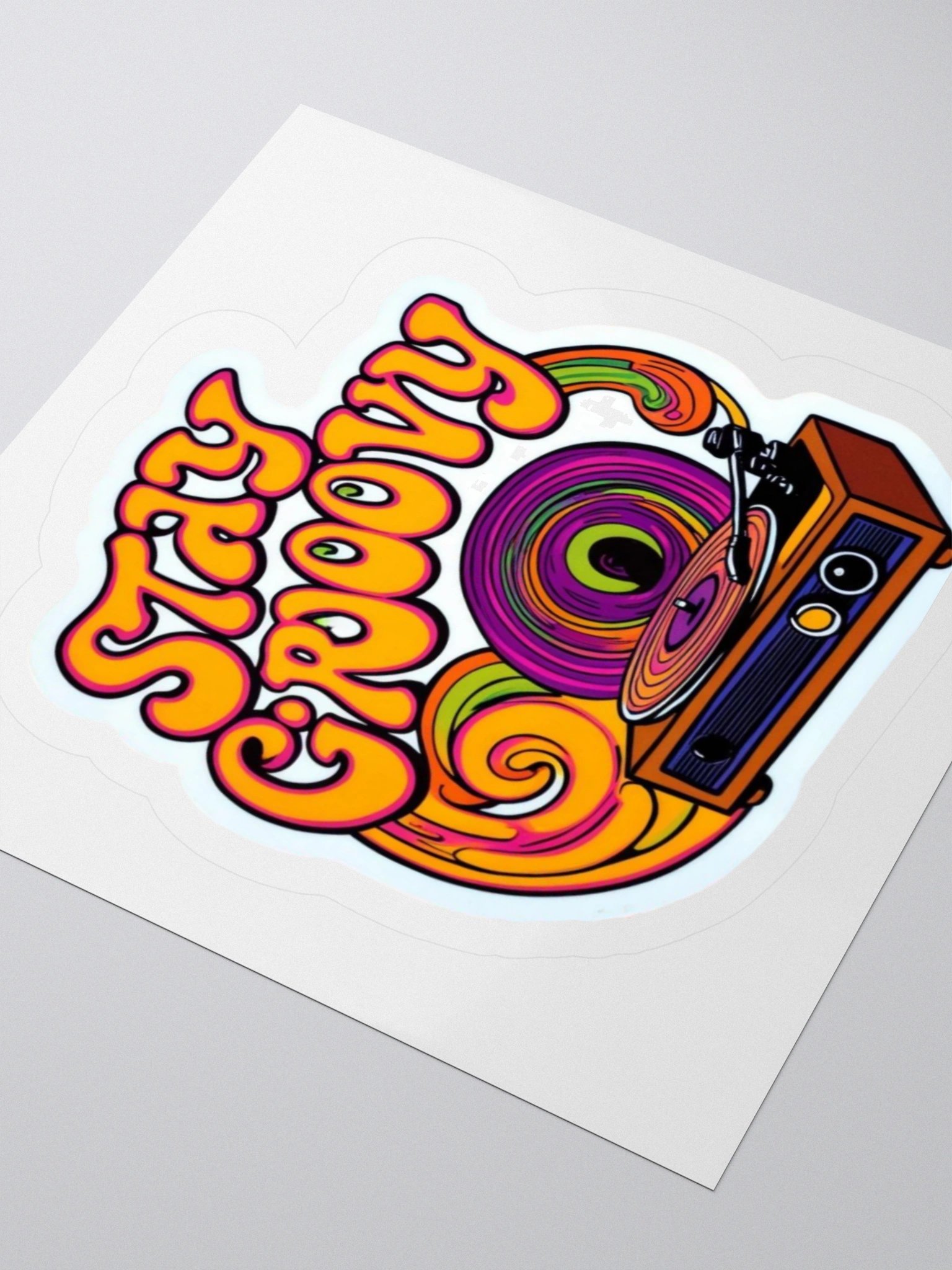 Stay Groovy Record Player Kiss Cut Stickers product image (8)