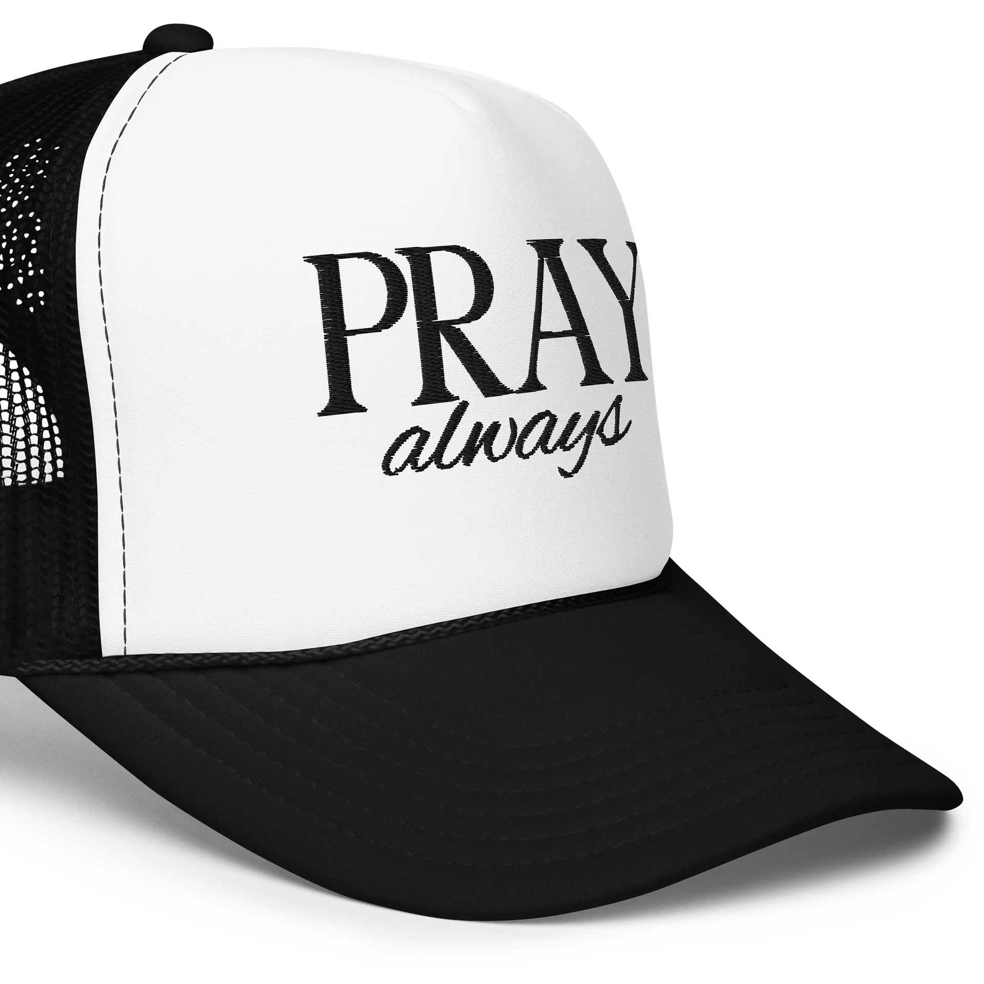 Pray Always Trucker Hat – Classic Foam Christian Trucker Hat product image (19)