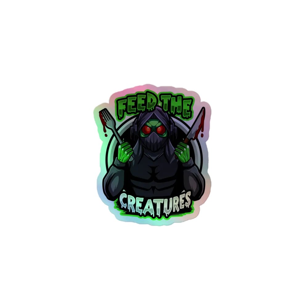 Feed The Creatures Holographic Sticker product image (1)
