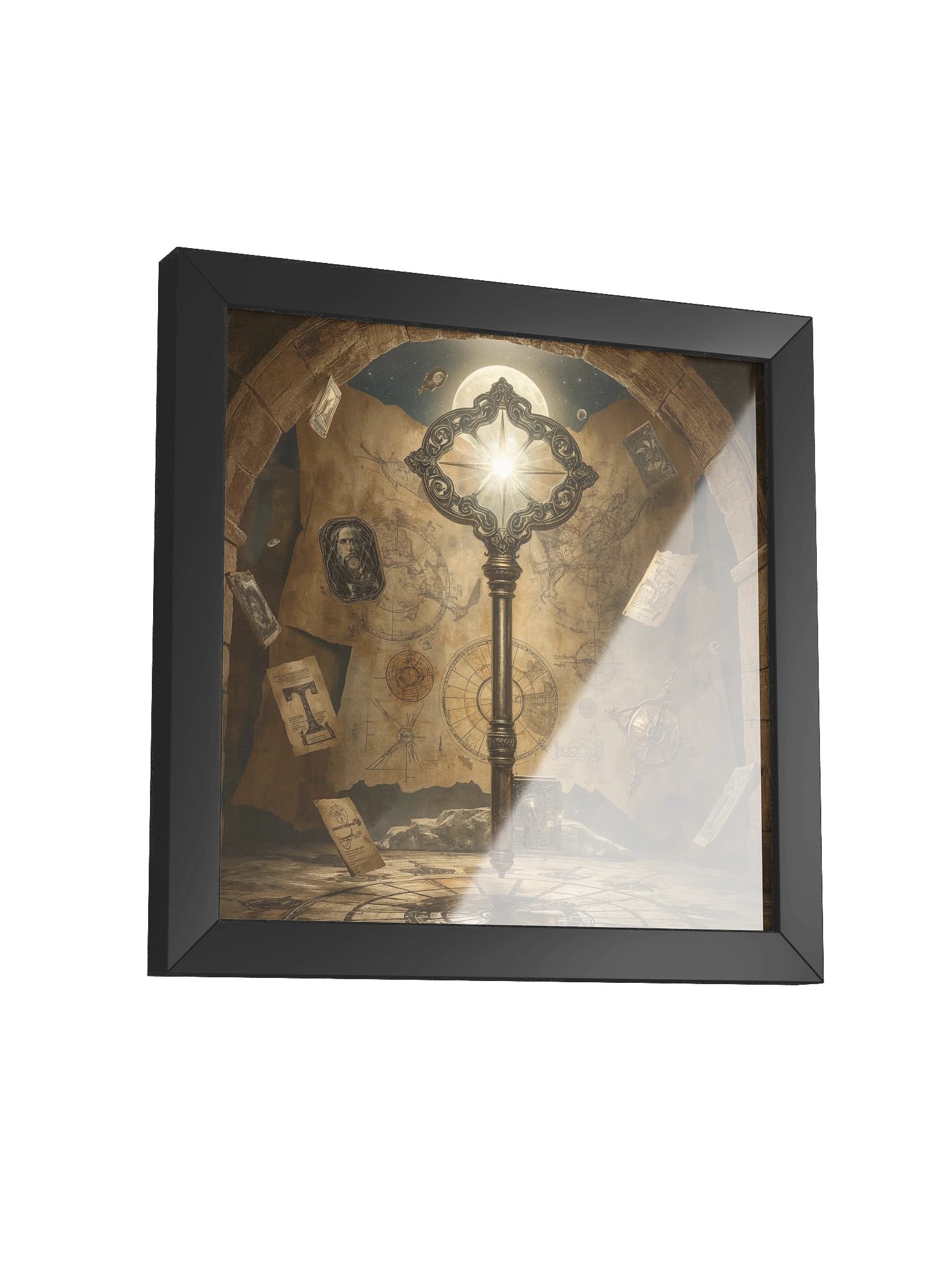 The Gatekeeper’s Key – Eternal Archive | Framed Square Poster (Black Frame) product image (13)