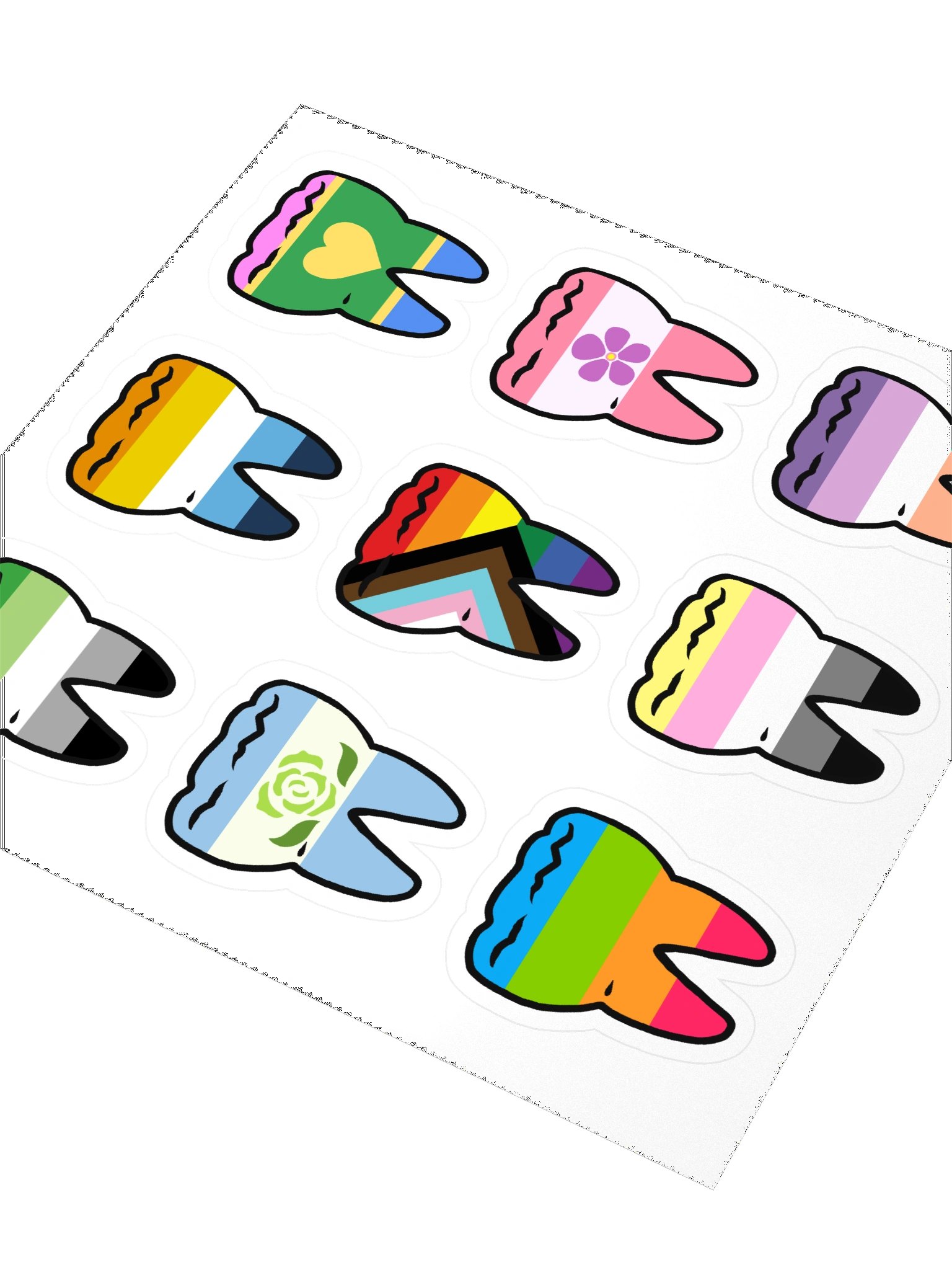 Romantic Pride Flag Teeth Stickers product image (3)