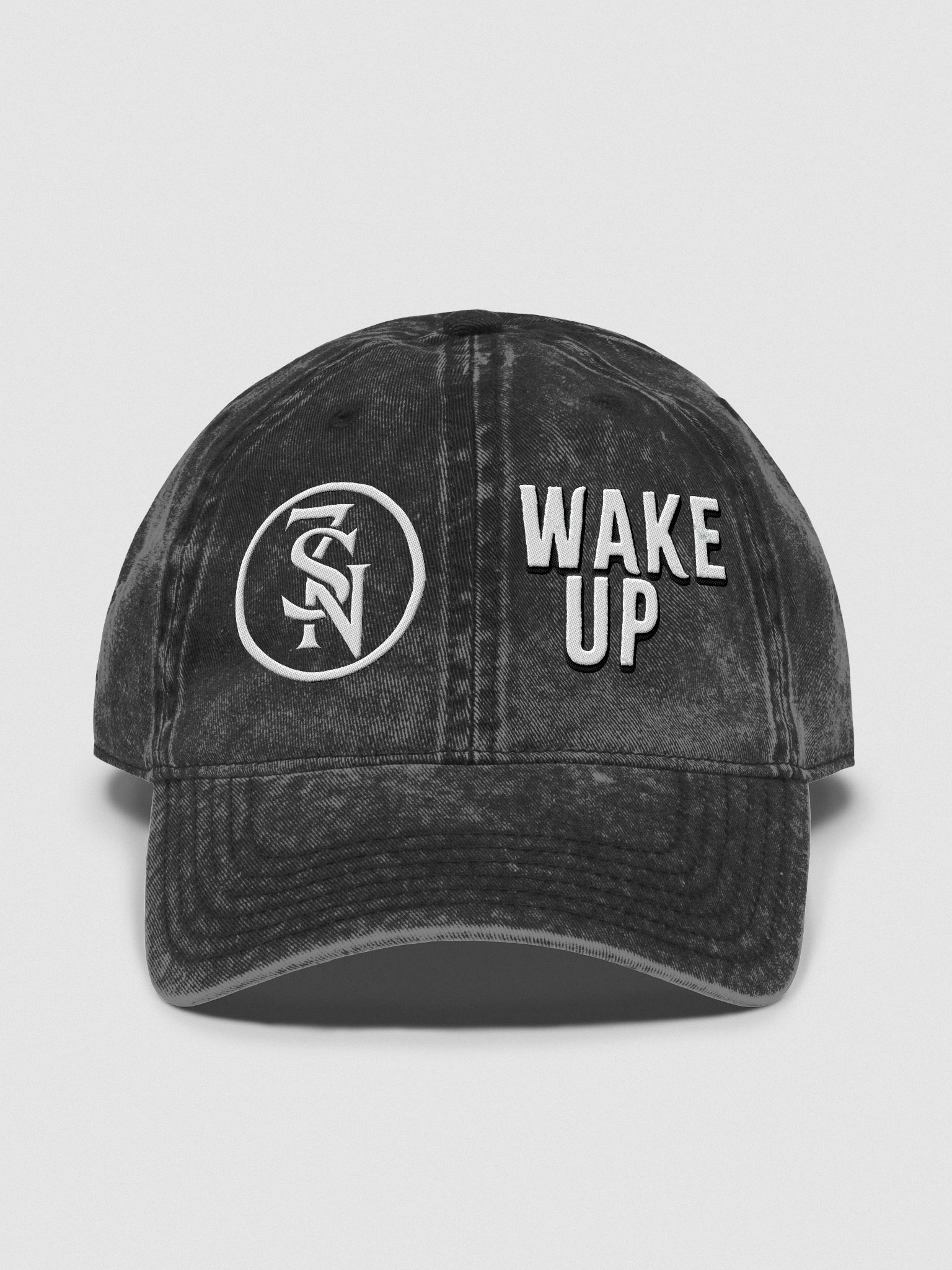 “Wake Up” embroidered dad hat – vintage alt-rock cap from Seven Shades of Nothing – Otto Vintage Wash product image (2)